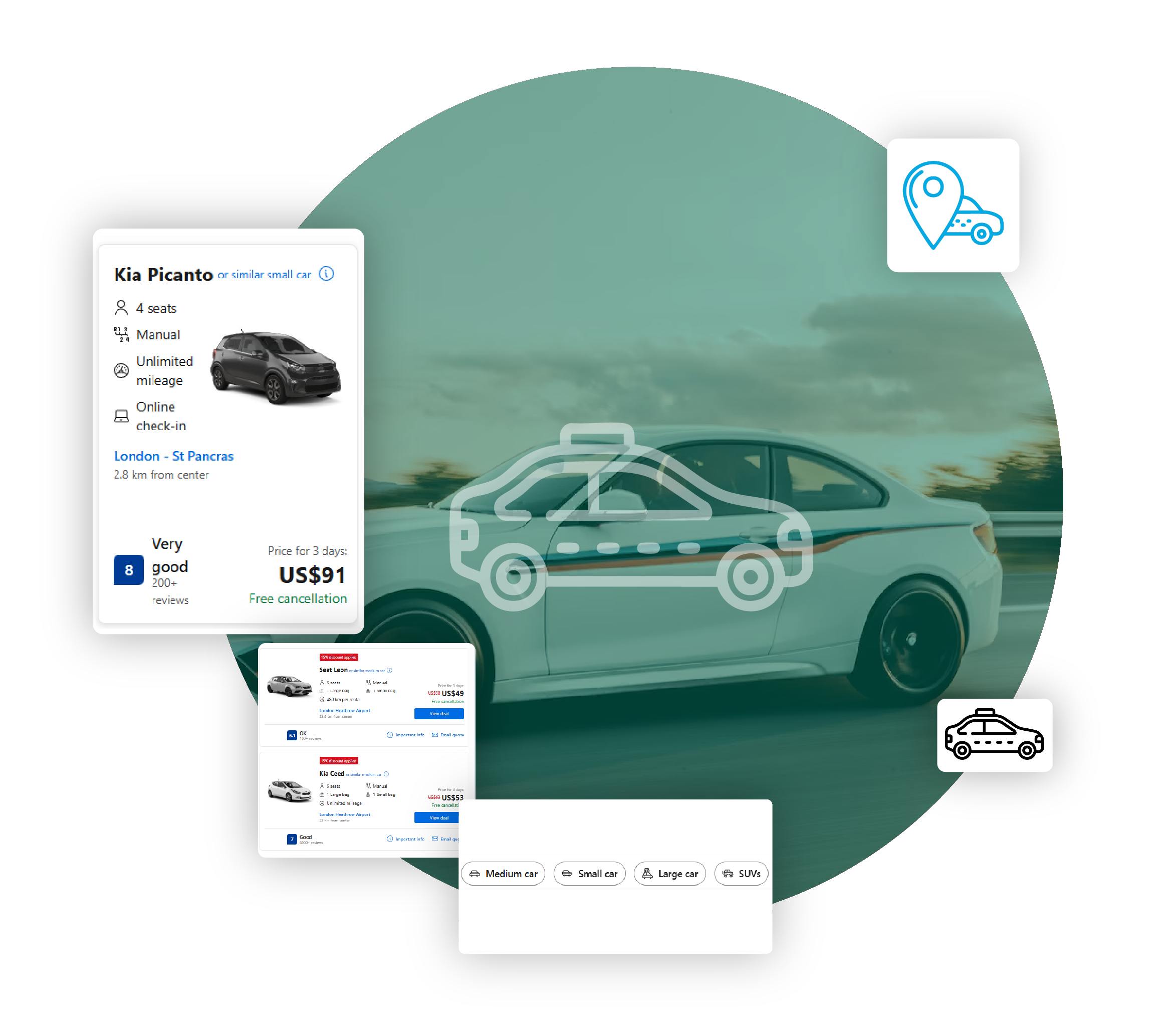 Web Scraping Airport vs City vehicle Rental demand in UK